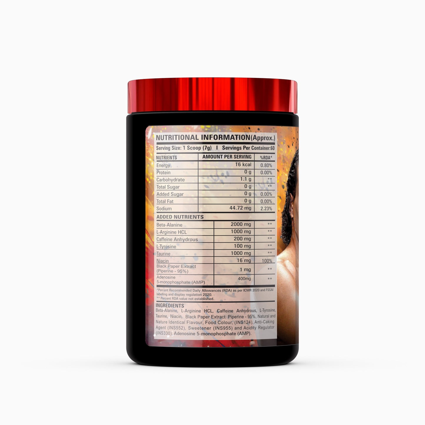 Ring Man Pre Workout by The Great Khali, 2000mg Beta-Alanine & 200mg Caffeine