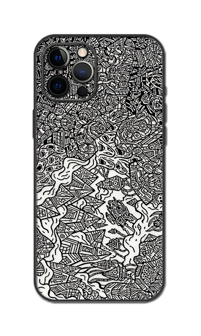 black and white abstract design Embossed Quality Skin For All Model