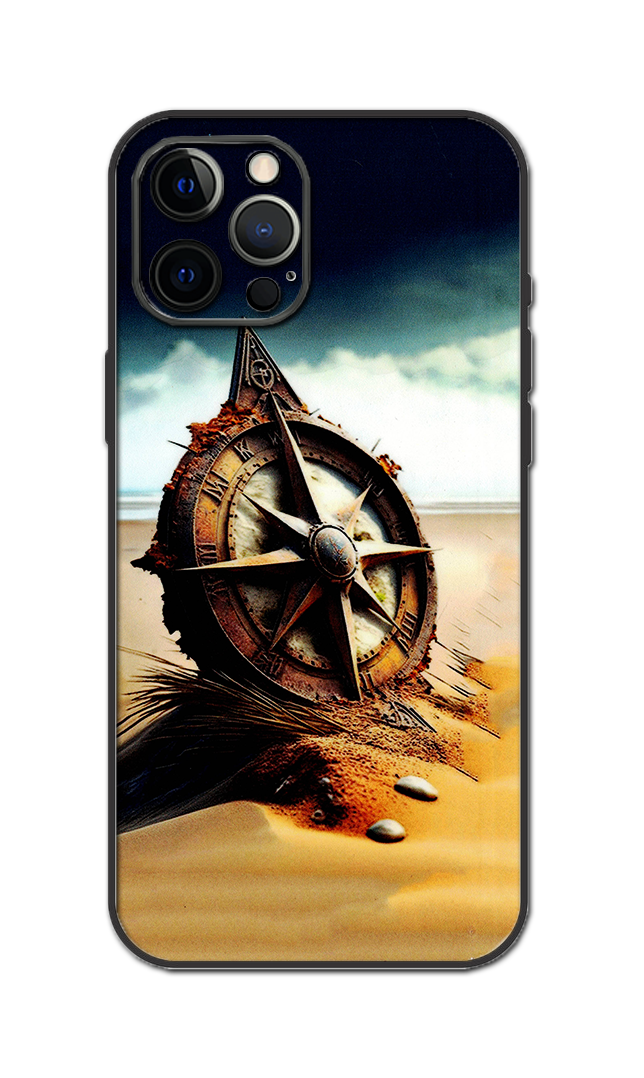 old-fashioned compass Embossed Quality Skin For All Model