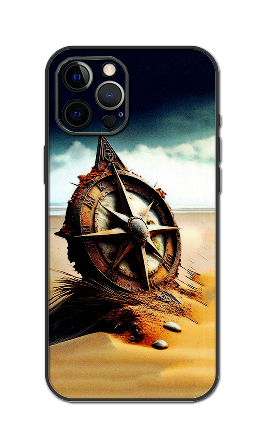 old-fashioned compass Embossed Quality Skin For All Model