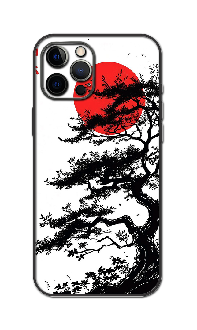 Japanese Red Sun & Bonsai Tree High Quality Skin For All Model