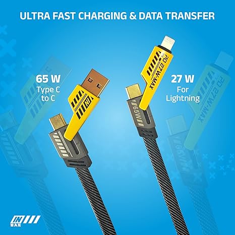 4 in 1 Cable | Gold Plated Ports | Ultra Fast Charging & Data Transfer