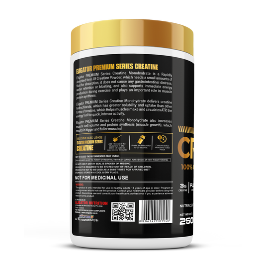 Premium Series Creatine Monohydrate - 250g (83 Servings) Unflavoured