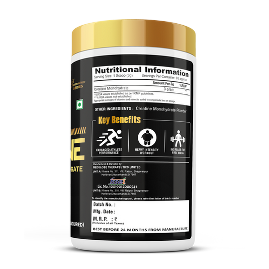 Premium Series Creatine Monohydrate - 250g (83 Servings) Unflavoured