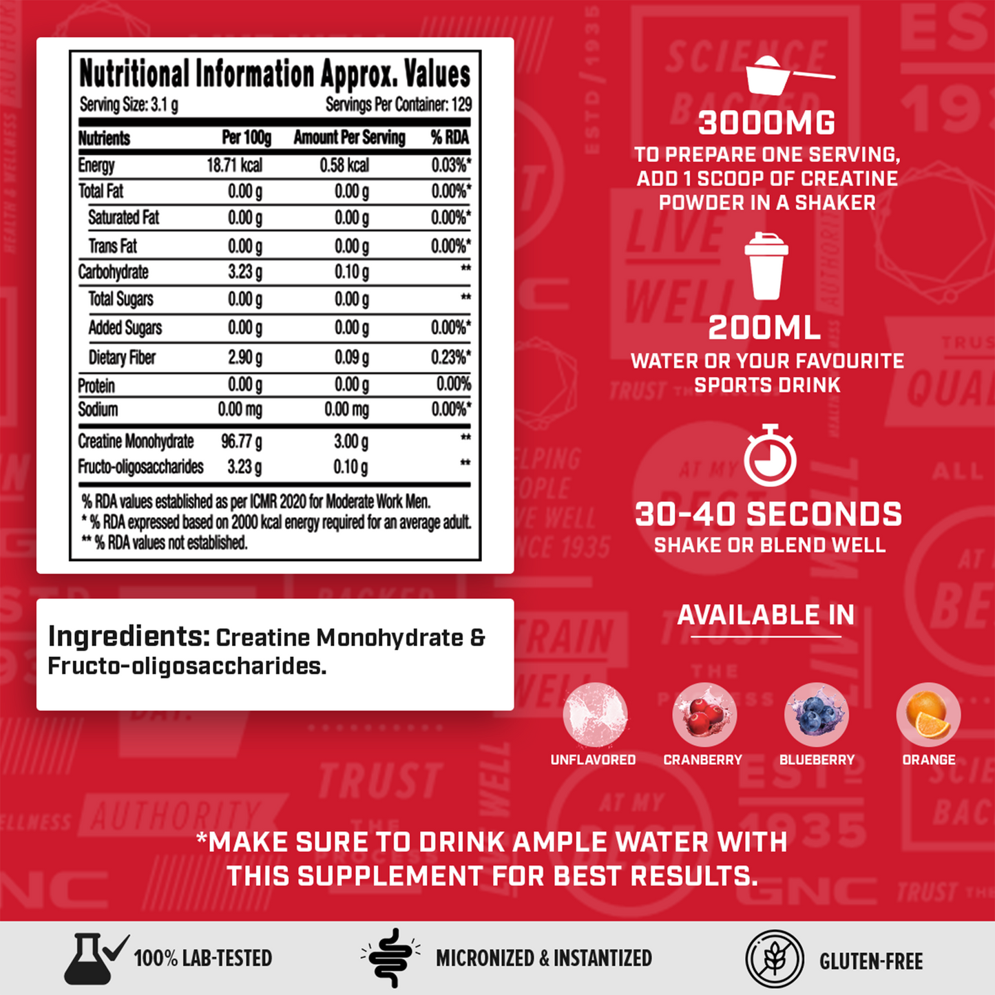 GNC Pro Performance Creatine Monohydrate