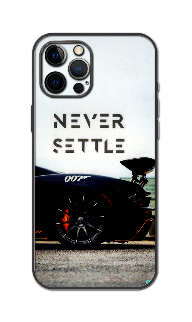 Never Settle Embossed Quality Skin For All Model