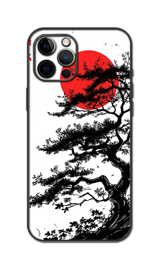 Japanese Red Sun & Bonsai Tree High Quality Skin For All Model