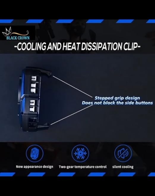 Phone Cooler With Blue Light Cooling Radiator For Gaming