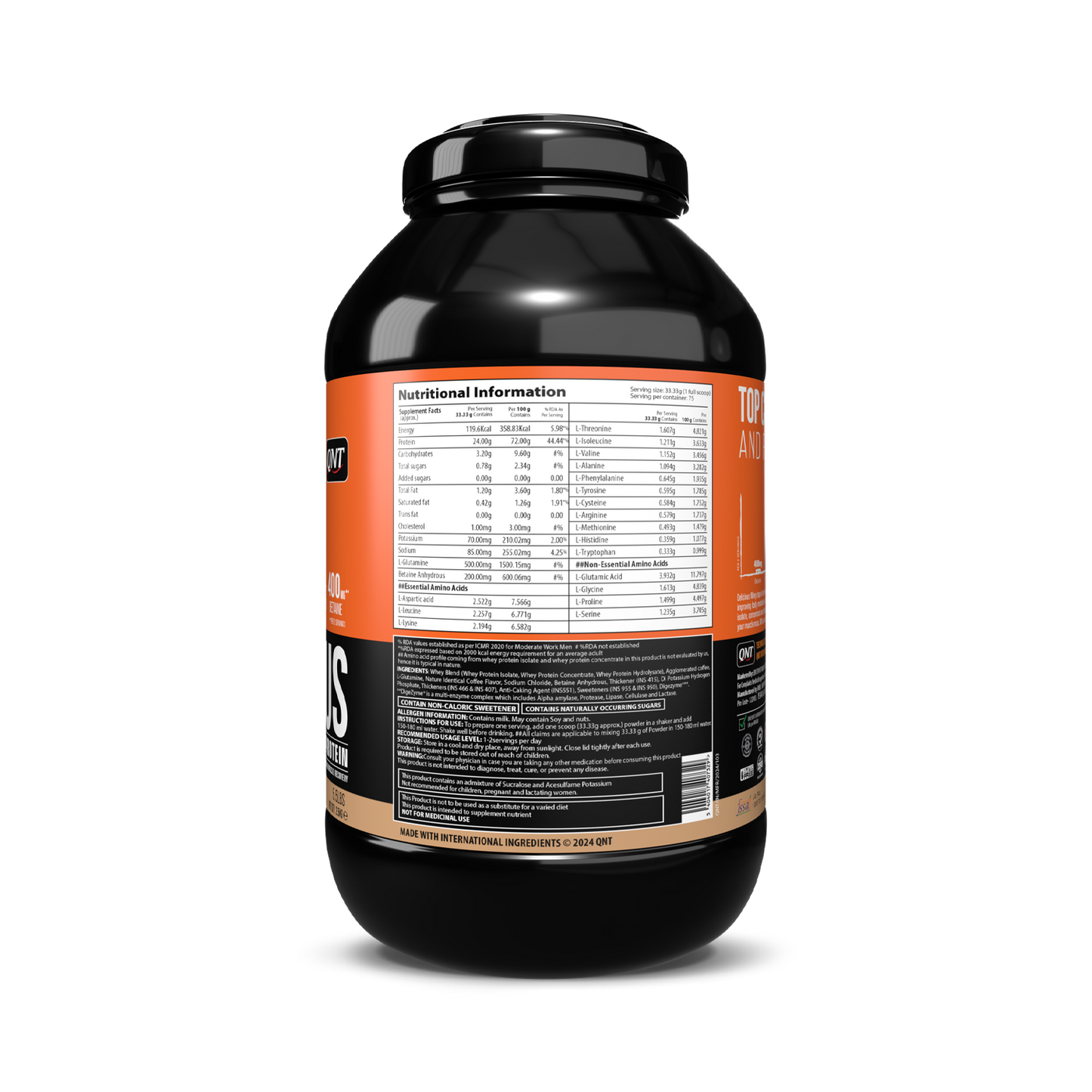 QNT DELICIOUS ISOLATE AND HYDROLYSATE PROTEIN, 2.5KG