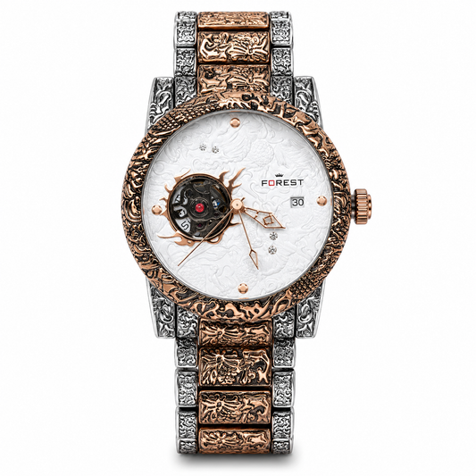 Luxury Forest Wristwatch With Intricate Engravings