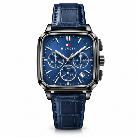 Tommy Hilfiger Bank Square Navy Blue Watch