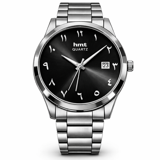 HMT Noir Arabic Classic – Stainless Steel Quartz Watch
