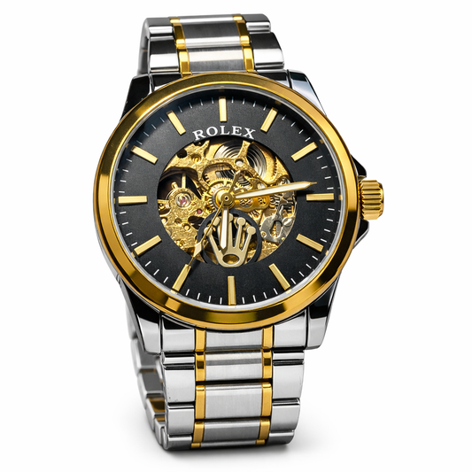 Gold Skeleton Luxury Watch – Automatic Open Heart Dress Watch