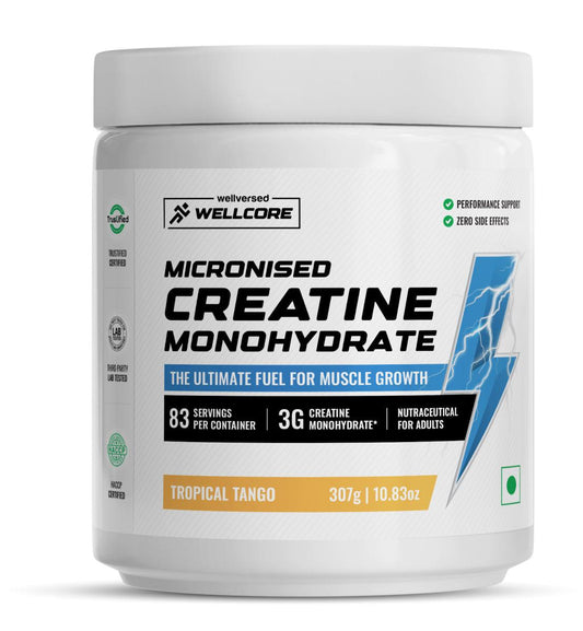 Wellcore - Pure Micronised Creatine Monohydrate | Kiwi Kick (307g, 83 servings)