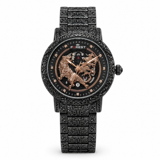 Forest Luxury Lion Curved Men Wrist Watch