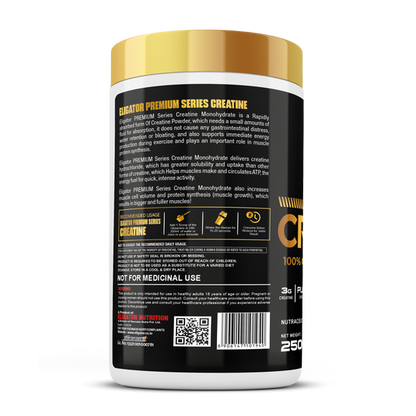 Premium Series Creatine Monohydrate - 250g (83 Servings) Unflavoured