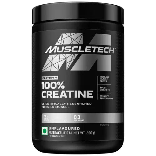 MuscleTech Platinum 100% Creatine Powder (Unflavoured - 250 Gram,83 Serves),
