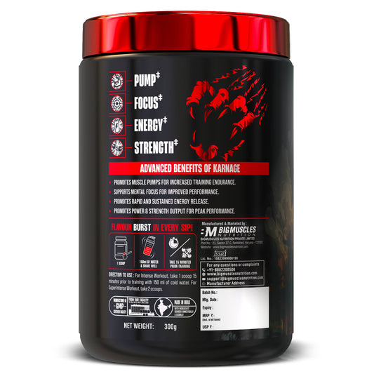 Big Muscle Karnage Red Pre workout 300gm